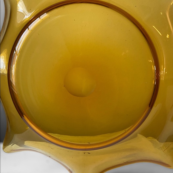 Vintage Amber MCM Glass Bowl - Picture 7 of 8